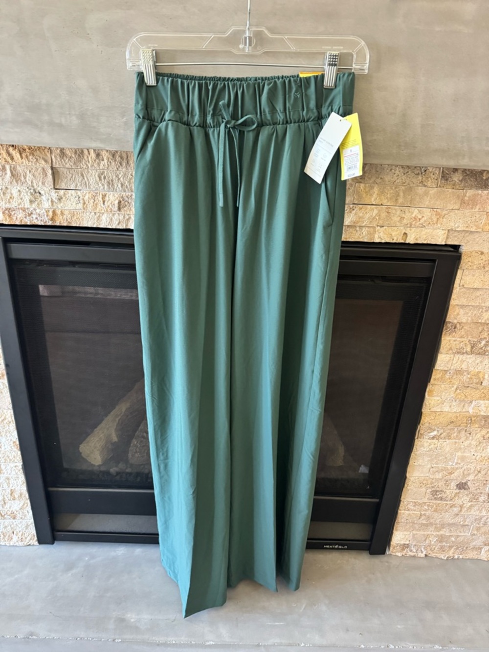 All in Motion Wide Leg Drawstring Pants in Teal Green